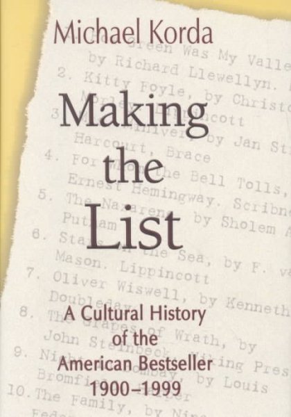 Making the List: A Cultural History of the American Bestseller, 1900-1999 cover
