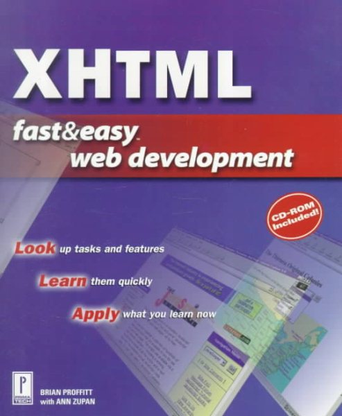 XHTML Fast & Easy Web Development W/CD cover