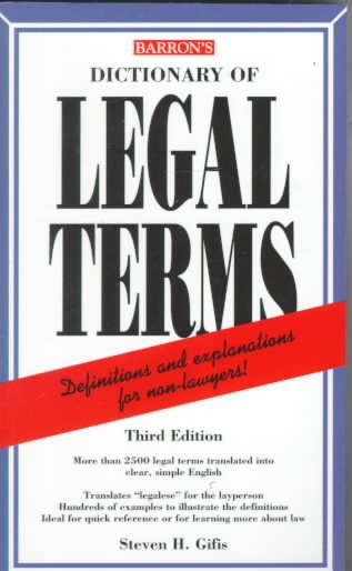 Dictionary of Legal terms cover