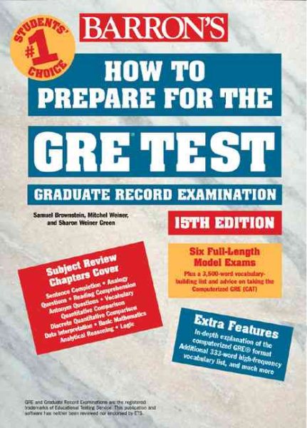 How to Prepare for the GRE Test (Barron's GRE) cover