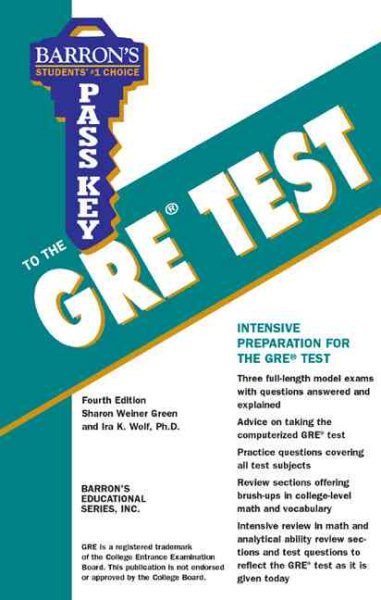 Pass Key to the GRE Test (BARRON'S PASS KEY TO THE GRE) cover