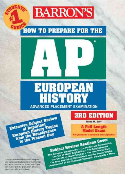 How to Prepare for the AP European History (BARRON'S HOW TO PREPARE FOR THE AP EUROPEAN HISTORY ADVANCED PLACEMENT EXAMINATION) cover