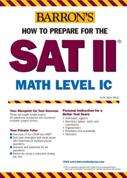 How to Prepare for the SAT II Math Level IC (BARRON'S HOW TO PREPARE FOR THE SAT II MATHEMATICS IC) cover