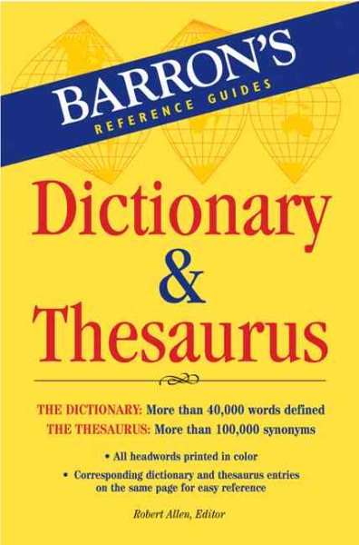 Barron's Dictionary & Thesaurus (Barron's Reference Guides) cover