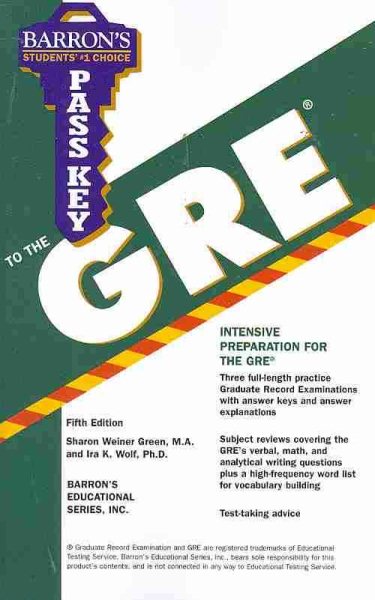 Pass Key to the GRE: Graduate Record Examination (BARRON'S PASS KEY TO THE GRE) cover