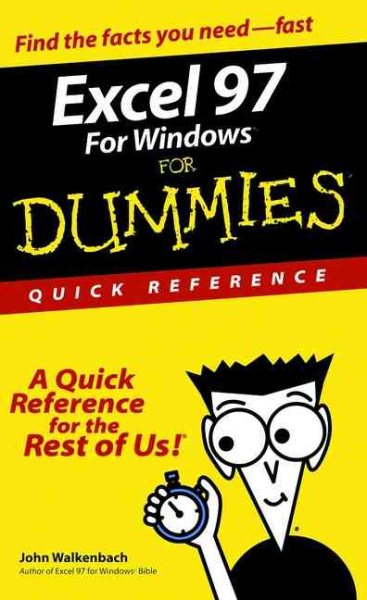 Excel 97 For Windows For Dummies: Quick Reference (For Dummies: Quick Reference (Computers)) cover