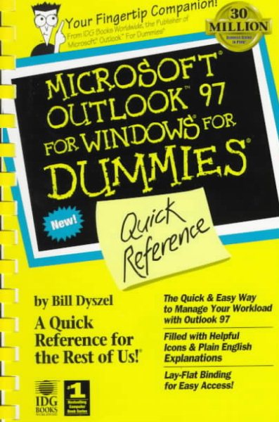 Microsoft Outlook 97 for Windows for Dummies Quick Reference cover