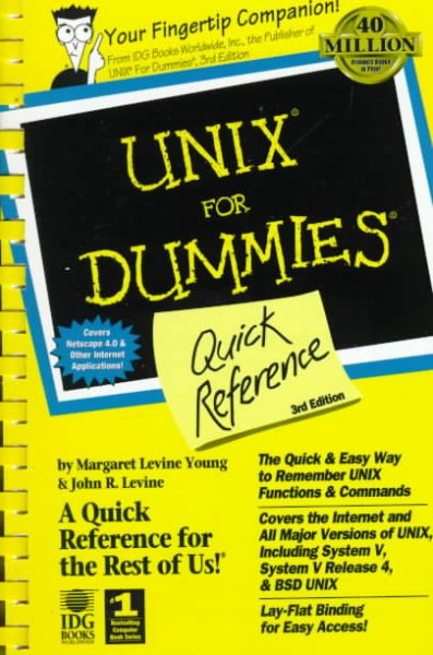 Unix for Dummies Quick Reference cover