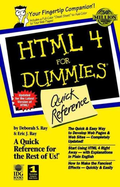 HTML 4 For Dummies?: Quick Reference cover