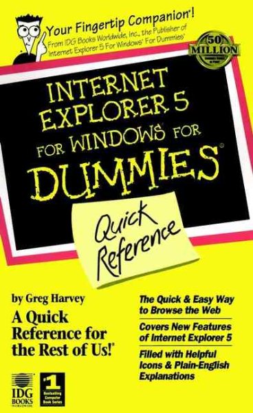 Internet Explorer 5 For Windows For Dummies Quick Reference cover