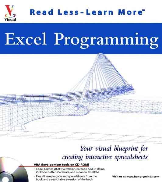 Excel Programming: Your visual blueprint for creating interactive spreadsheets (Visual Read Less, Learn More) cover