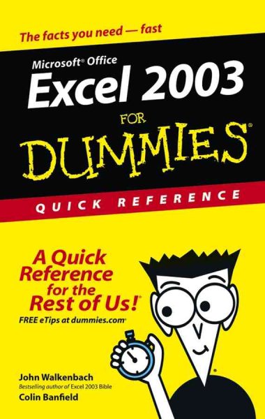 Excel 2003Â For Dummies Quick Reference cover
