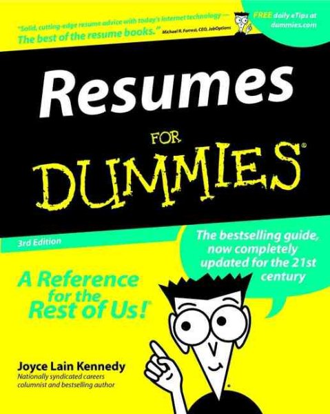 Resumes For Dummies (Resumes for Dummies, 3rd ed) cover