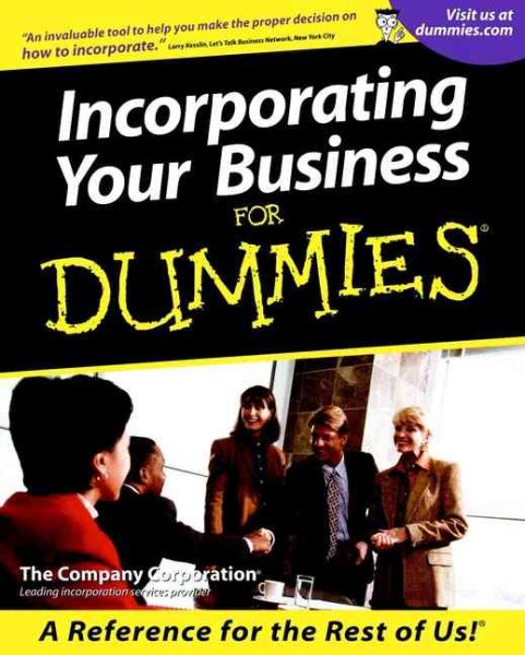 Incorporating Your Business For Dummies cover
