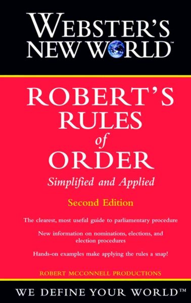 Webster's New World Robert's Rules of Order Simplified and Applied, 2nd Edition cover