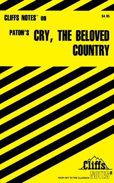 CliffsNotes on Paton's Cry, the Beloved Country (Cliffsnotes Literature Guides) cover