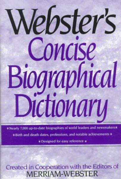 Webster's Concise Biographical Dictionary cover
