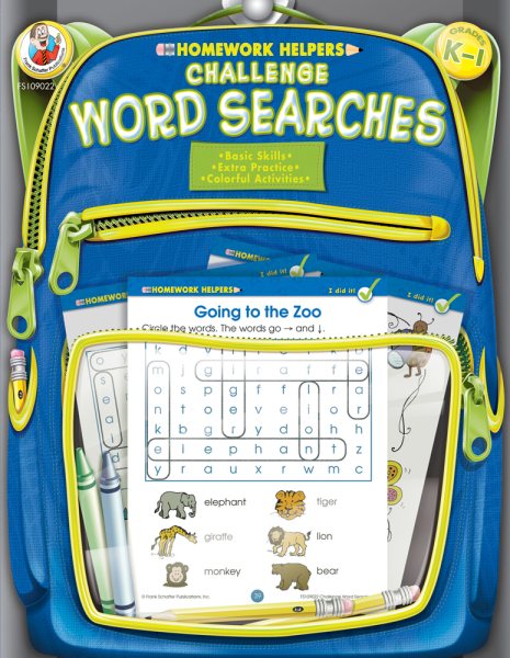 Challenge Word Searches Homework Helper, Grades K to 1 cover