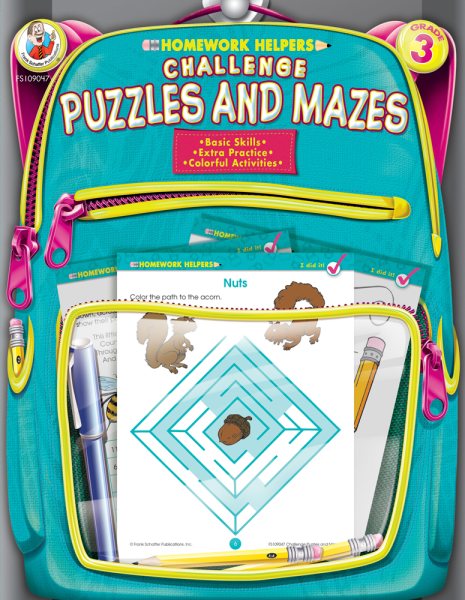 Challenge Puzzles and Mazes Homework Helper, Grade 3 cover