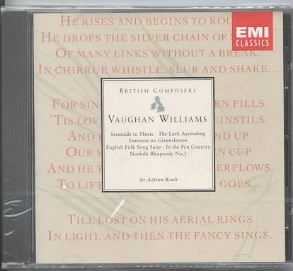 Vaughan Williams: Serenade to Music; The Lark Ascending; Fantasia on Greensleeves; English Folk Song Suite; In the Fen Country; Norfolk Rhapsody No. 1 cover