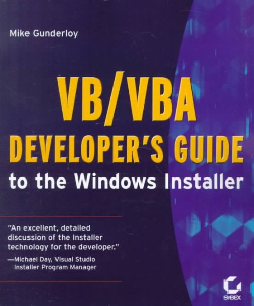 VB/VBA Developer's Guide to the Windows Installer cover