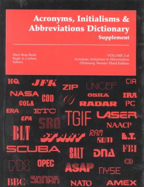 Acronyms, Initialisms & Abbreviations Dictionary, Supplement, Vol. 2
