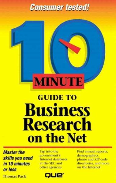 10 Minute Guide to Business Research on the Net cover