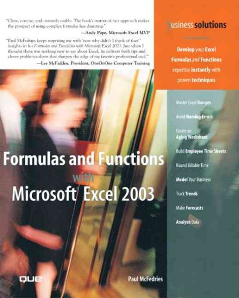 Formulas and Functions with Microsoft Excel 2003 cover