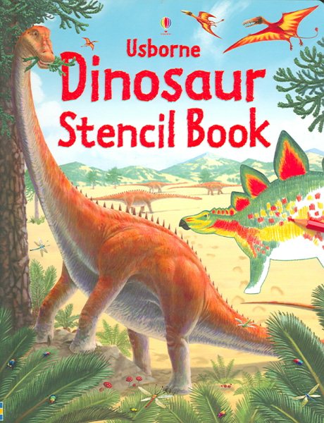 Usborne Dinosaur Stencil Book (Stencil Books) cover
