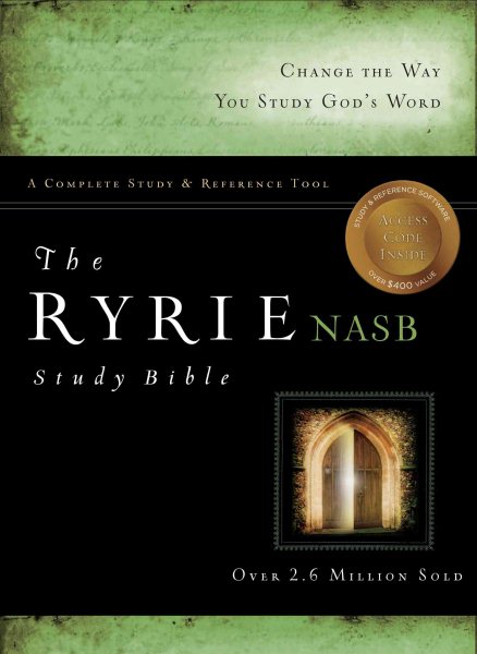 The Ryrie NAS Study Bible Genuine Leather Burgundy Red Letter (New American Standard 1995 Edition) cover