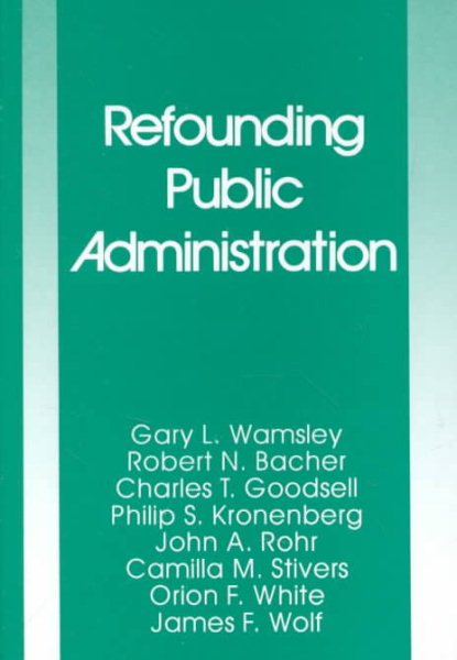 Refounding Public Administration cover