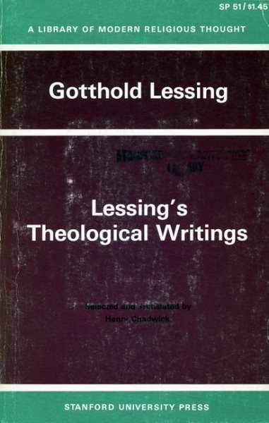 Lessingas Theological Writings: Selections in Translation (Library of Modern Religious Thought) cover