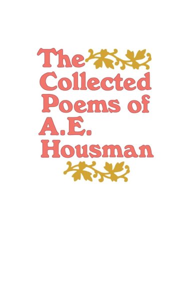 The Collected Poems of A. E. Housman cover