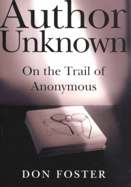 Author Unknown: On the Trail of Anonymous cover