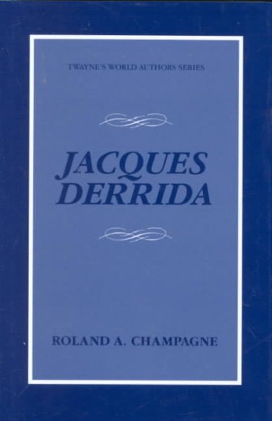 Jacques Derrida (World Authors Series) cover