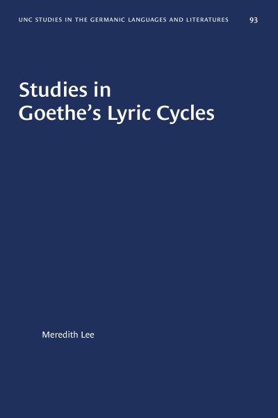 Studies in Goethe's Lyric Cycles cover