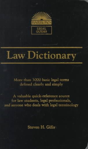 Law Dictionary (Barron's Law Dictionary) cover