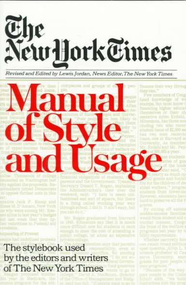 New York Times Manual of Style and Usage cover