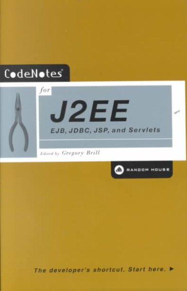 CodeNotes for J2EE: EJB, JDBC, JSP, and Servlets cover