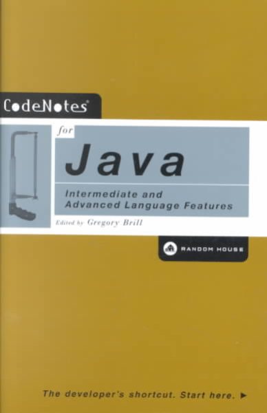 CodeNotes for Java: Intermediate and Advanced Language Features cover