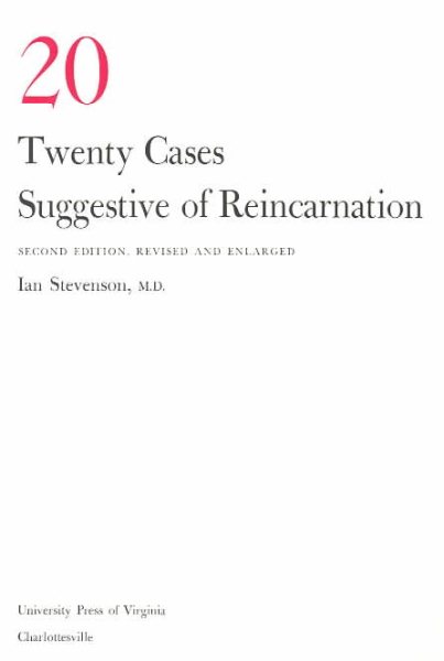 Twenty Cases Suggestive of Reincarnation: Second Edition, Revised and Enlarged cover