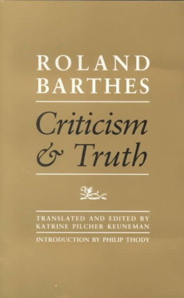 Criticism And Truth cover