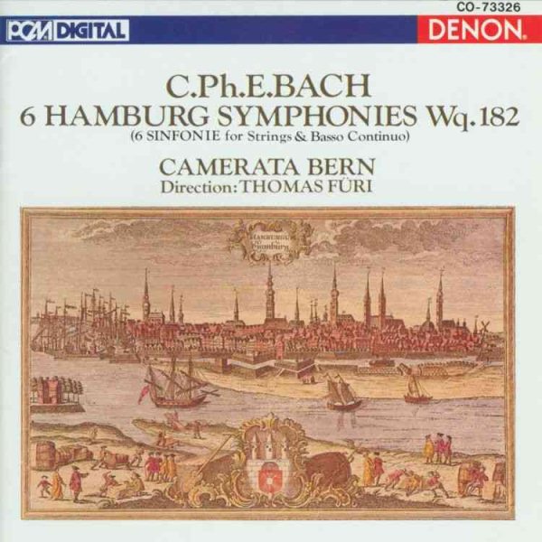 C.Ph.E. Bach; 6 Hamburg Symphonies, Wq. 182 (6 Sinfonie for Strings and Basso Continuo) cover
