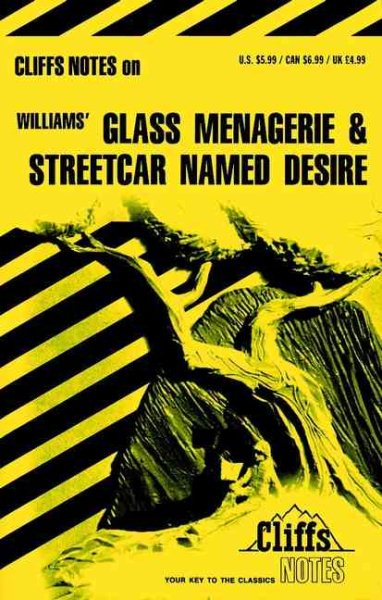 Williams' Glass Menagerie and Streetcar Named Desire (Cliffs Notes cover