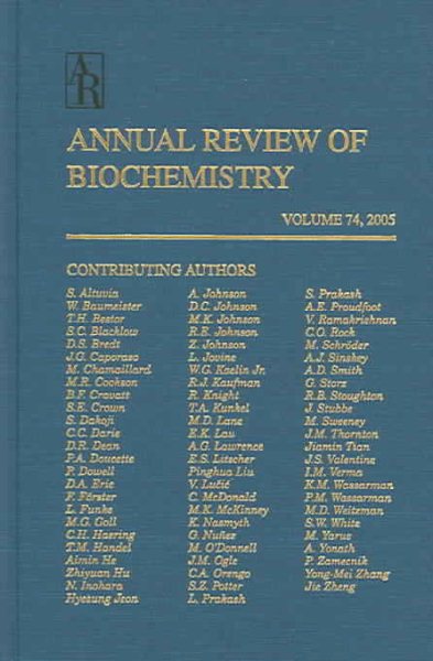 Annual Review of Biochemistry 2005 cover