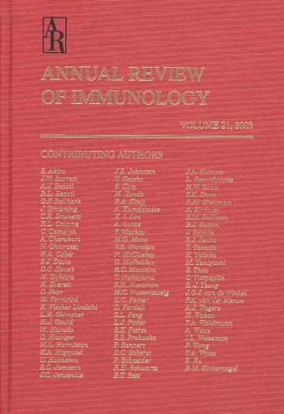 Annual Review of Immunology 2003 cover