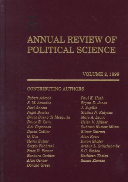 Annual Review of Political Science: 1999 (Annual Review of Political Science, 2) cover