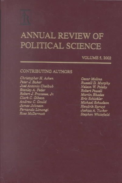 Annual Review of Political Science: 2002: 5 cover