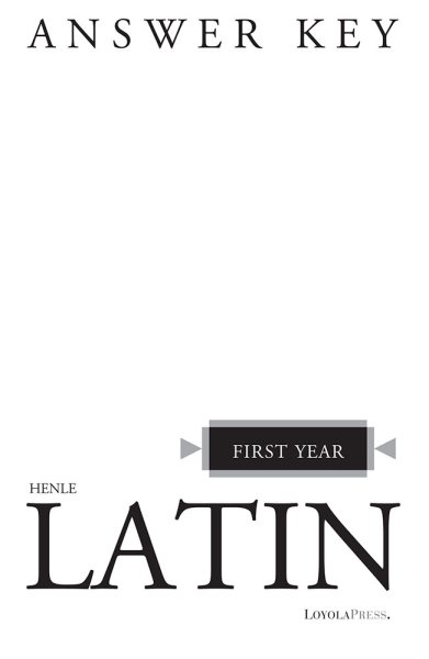 Henle Latin First Year Answer Key cover
