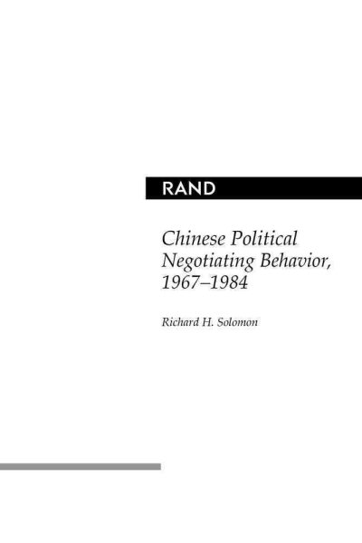 Chinese Political Negotiating Behavior, 1967-1984 cover